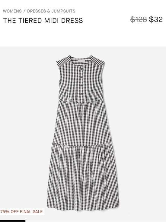 Everlane Dresses & Skirts - Everlane Black and White Gingham Tiered Midi Dress